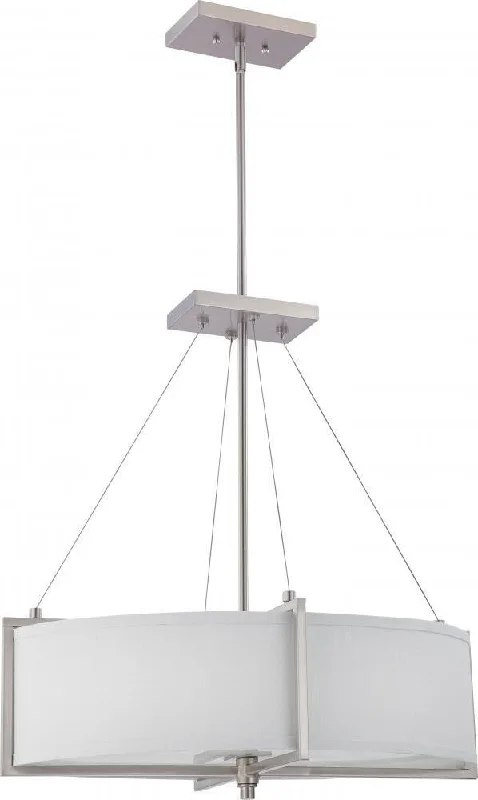 Nuvo Lighting 60-4465 Portia Collection Oval Four Light Hanging Pendant Chandelier in Brushed Nickel Finish Nuvo Lighting 60-4465 Portia Collection Oval Four Light Hanging Pendant Chandelier in Brushed Nickel Finish