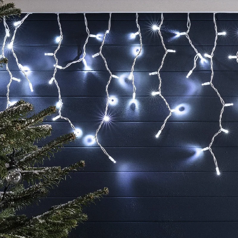 Battery - Operated String Lights for Indoor UsePro Connect 16m 800 White Connectable Icicle Lights White Cable