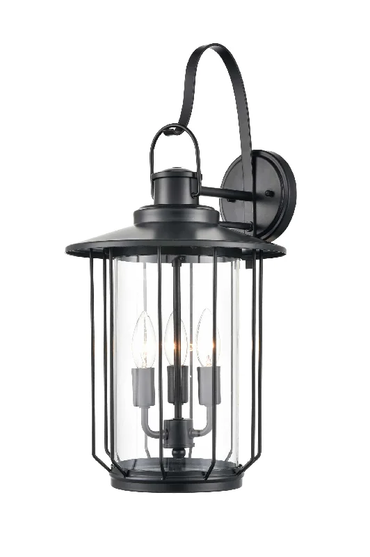 Dust - Resistant Industrial Lighting for Dirty WorkspacesBelvoir Outdoor Wall Sconce - Powder Coat Black - Clear Glass - 13in. Extension - E12 Candelabra Base Dust - Resistant Industrial Lighting for Dirty WorkspacesBelvoir Outdoor Wall Sconce - Powder Coat Black - Clear Glass - 13in. Extension - E12 Candelabra Base