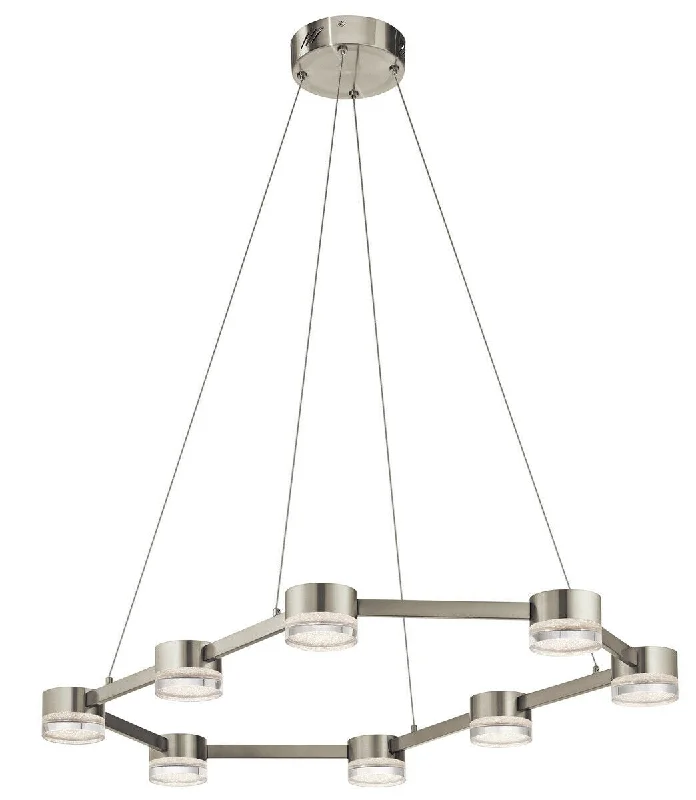 Elan by Kichler Lighting 83705 Avenza Collection LED Eight Light Hanging Pendant Linear Island Chandelier in Brushed Nickel Finish Elan by Kichler Lighting 83705 Avenza Collection LED Eight Light Hanging Pendant Linear Island Chandelier in Brushed Nickel Finish