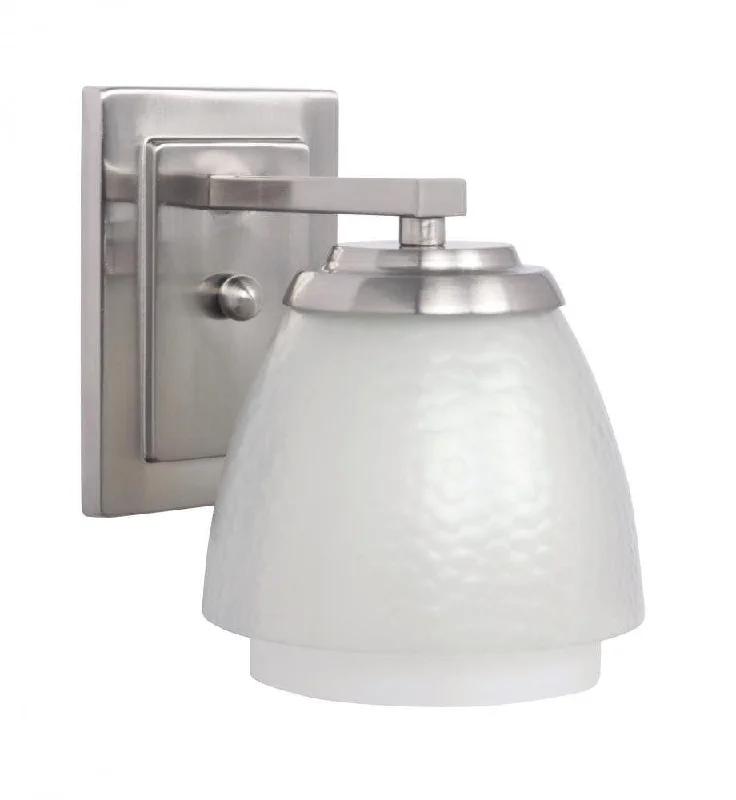 Craftmade Lighting 14606BNK1 One Light Wall Sconce in Brushed Polished Nickel Finish Craftmade Lighting 14606BNK1 One Light Wall Sconce in Brushed Polished Nickel Finish