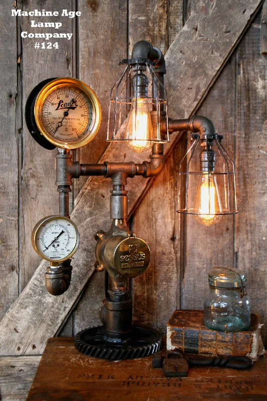 Industrial Lighting for Automotive Manufacturing PlantsSteampunk Lamp by Machine Age Lamps, Steam Gauge Industrial #124 - SOLD Industrial Lighting for Automotive Manufacturing PlantsSteampunk Lamp by Machine Age Lamps, Steam Gauge Industrial #124 - SOLD