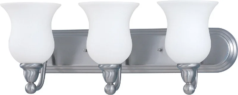 Nuvo Lighting 60-2569 Glenwood Collection Three Light Energy Star Rated GU24 Fluorescent Bath Vanity Wall Mount in Brushed Nickel Finish Nuvo Lighting 60-2569 Glenwood Collection Three Light Energy Star Rated GU24 Fluorescent Bath Vanity Wall Mount in Brushed Nickel Finish