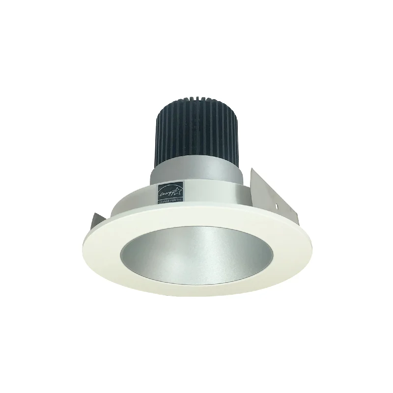 String Lights for DIY Home Decor ProjectsNora Lighting NIO-4RNDC40XHW/10 4" Iolite LED Round Reflector, 1000lm / 14W, 4000K - Haze Reflector / White Flange