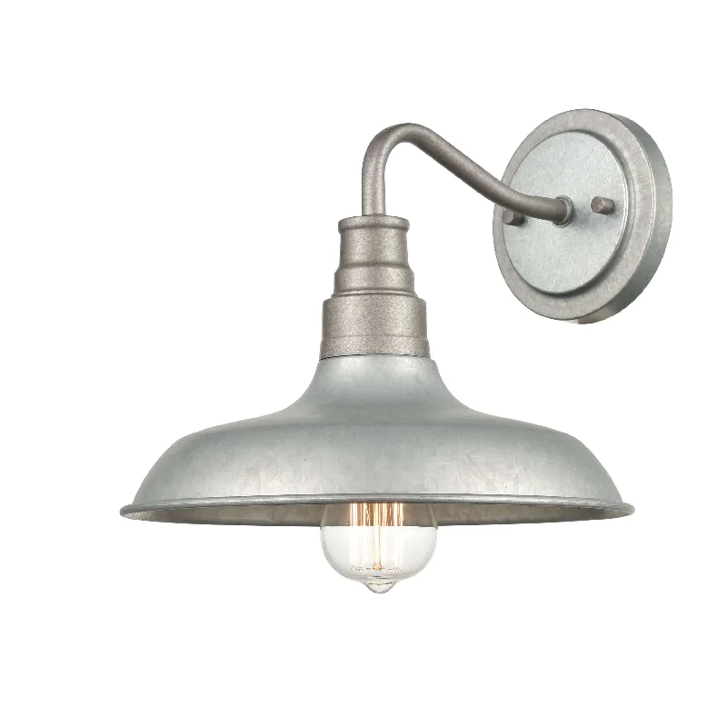Industrial Task Lighting for Precision WorkstationsOutdoor Wall Sconce - Galvanized - Clear Glass - 13in. Extension - E26 Medium Base Industrial Task Lighting for Precision WorkstationsOutdoor Wall Sconce - Galvanized - Clear Glass - 13in. Extension - E26 Medium Base