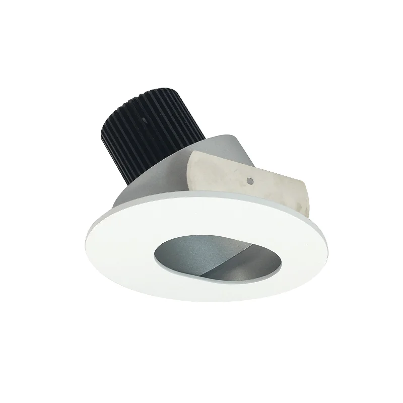 String Lights for Restaurant Outdoor SeatingNora Lighting NIO-4RSL35QHZMPW 4" Iolite LED Round Adjustable Slot Aperture, 10-Degree Optic, 800lm / 12W, 3500K - Haze Slot Aperture / Matte Powder White Flange