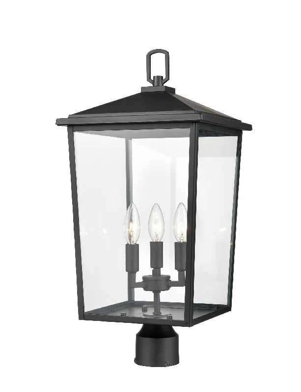 Industrial Lighting for Metal Fabrication ShopsFetterton Outdoor Post Top Lantern - Powder Coat Black - Clear Glass - 11in. Diameter - E12 Candelabra Base Industrial Lighting for Metal Fabrication ShopsFetterton Outdoor Post Top Lantern - Powder Coat Black - Clear Glass - 11in. Diameter - E12 Candelabra Base