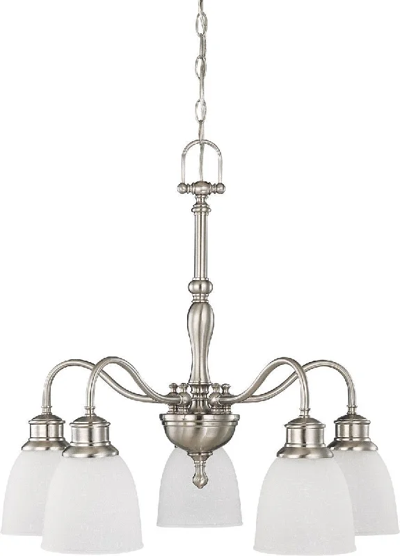 Nuvo Lighting 60-2777 Bella Collection Five Light Hanging Chandelier in Brushed Nickel Finish Nuvo Lighting 60-2777 Bella Collection Five Light Hanging Chandelier in Brushed Nickel Finish