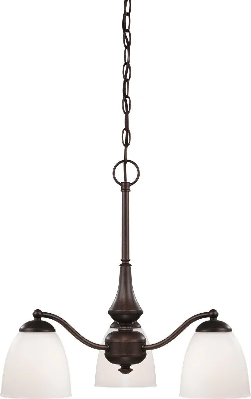 Nuvo Lighting 60-5162 Patton Collection Three Light Energy Star Efficient GU24 Hanging Chandelier in Prairie Bronze Finish Nuvo Lighting 60-5162 Patton Collection Three Light Energy Star Efficient GU24 Hanging Chandelier in Prairie Bronze Finish