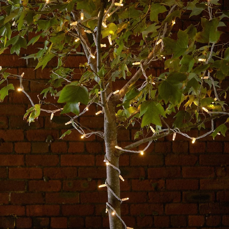 String Lights for Hotel Courtyard LightingPro Connect 45m 450 Traditional Warm White Connectable String Lights White Cable