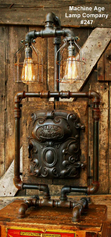 Explosion - Proof Industrial Lighting for Hazardous LocationsSteamPunk Industrial Lamp, Antique Iron Door and Barn Wood - #247 Explosion - Proof Industrial Lighting for Hazardous LocationsSteamPunk Industrial Lamp, Antique Iron Door and Barn Wood - #247