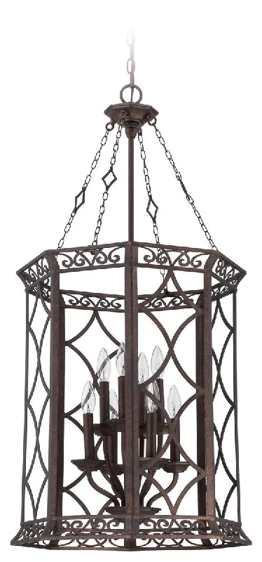 Craftmade Lighting 36438 PR Evangeline Collection Eight Light Pendant Chandelier in Peruvian Bronze Finish