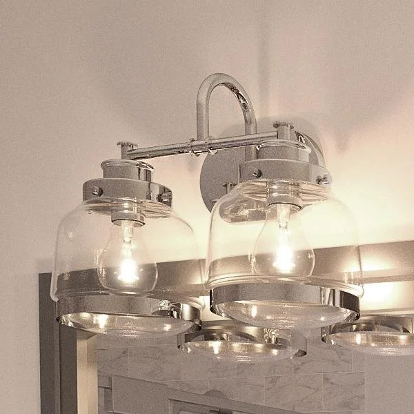Industrial Lighting for Automotive Manufacturing PlantsUHP2536 Luxe Industrial Bathroom Vanity Light, 11.25"H x 16.25"W, Polished Nickel Finish, Nottingham Collection Industrial Lighting for Automotive Manufacturing PlantsUHP2536 Luxe Industrial Bathroom Vanity Light, 11.25"H x 16.25"W, Polished Nickel Finish, Nottingham Collection