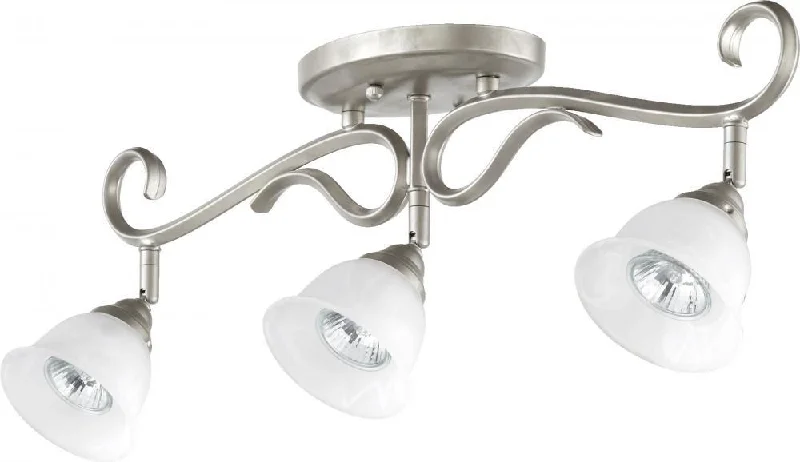Quorum International 3810-3-64 Spencer Collection Three Light Ceiling Rail Light in Classic Nickel Finish