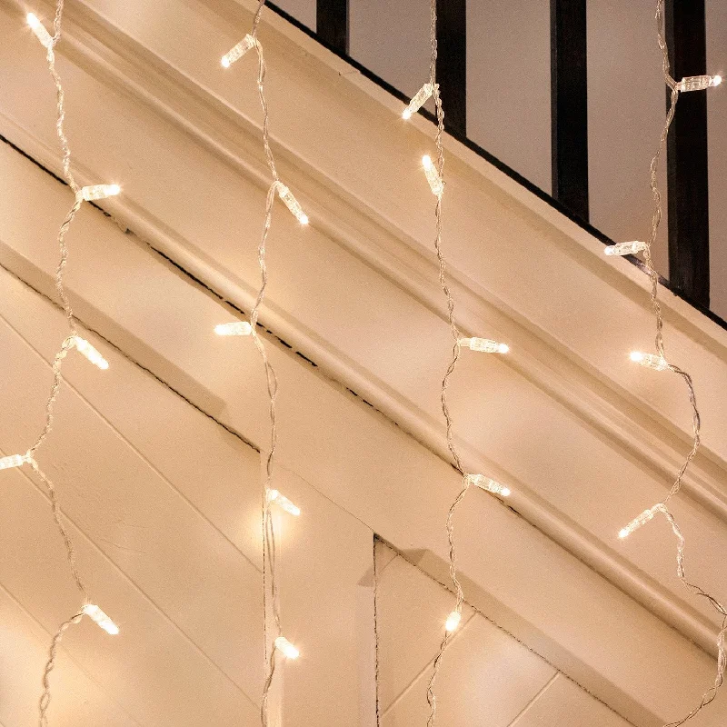 Fairy String Lights for Bedroom DecorCore Connect 18m x 1m 864 Warm White Connectable Curtain Lights Clear Cable