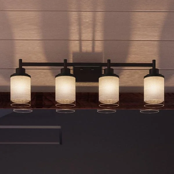 Industrial Lighting for Electronics ManufacturingUHP2015 Contemporary Bathroom Vanity Light, 9.4375"H x 31"W, Olde Bronze Finish, Cupertino Collection Industrial Lighting for Electronics ManufacturingUHP2015 Contemporary Bathroom Vanity Light, 9.4375"H x 31"W, Olde Bronze Finish, Cupertino Collection