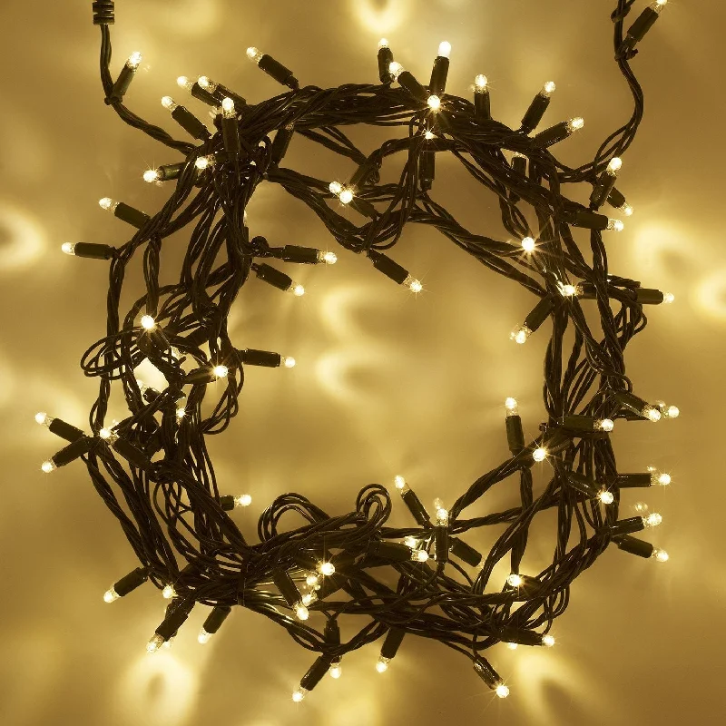 String Lights for Camping TripsCore Connect 80m 800 Warm White Connectable Fairy Lights Green Cable