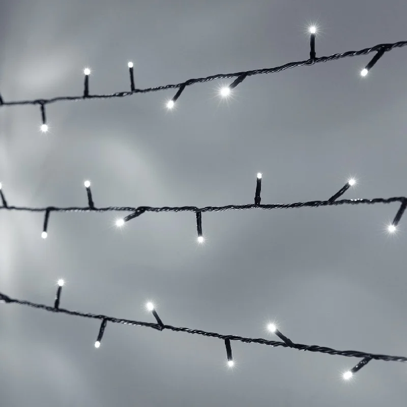 String Lights for Hotel Courtyard LightingEssential Connect 40m 400 White Connectable Fairy Lights Green Cable