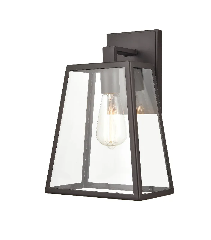 Industrial Lighting for Printing Press FacilitiesGrant Outdoor Wall Sconce - Powder Coat Bronze - Clear Glass - 7in. Extension - E26 Medium Base Industrial Lighting for Printing Press FacilitiesGrant Outdoor Wall Sconce - Powder Coat Bronze - Clear Glass - 7in. Extension - E26 Medium Base