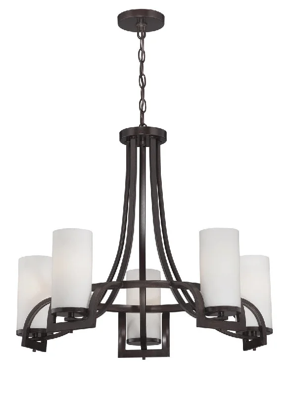 Nuvo Lighting 60-5235 Daytona Collection Five Light Hanging Chandelier in Russet Bronze Finish