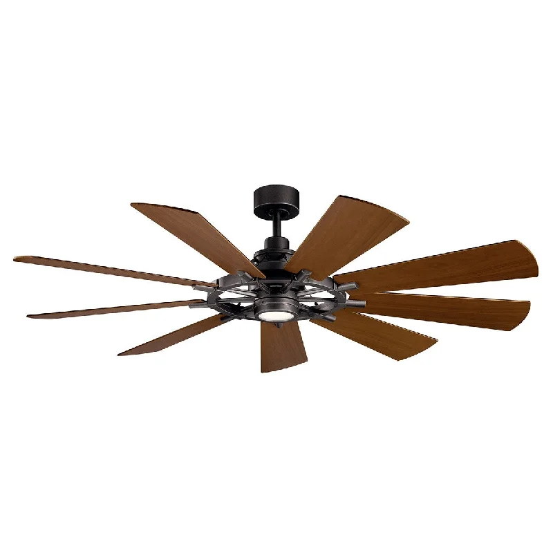 Gentry 300265 LED 65" Ceiling Fan in Anvil Iron or Distressed Black or Weathered Zinc Finish Gentry 300265 LED 65" Ceiling Fan in Anvil Iron or Distressed Black or Weathered Zinc Finish
