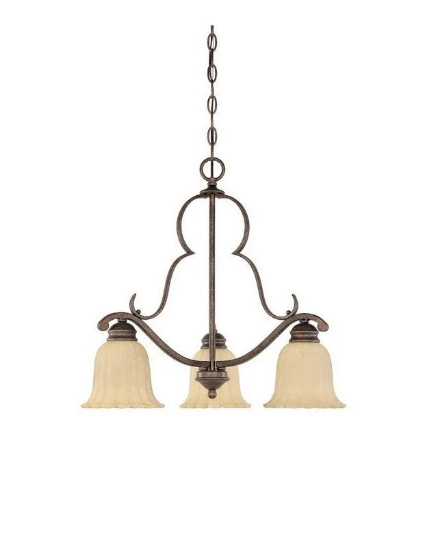 Designers Fountain Lighting 82683 FSN Radford Collection Three Light Hanging Chandelier in Forged Sienna Finish