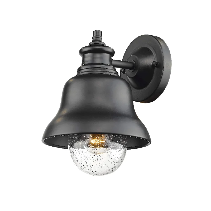 Dust - Resistant Industrial Lighting for Dirty WorkspacesKings Bay Outdoor Wall Sconce - Powder Coat Black - Clear Seeded Glass - 8in. Extension - E26 Medium Base Dust - Resistant Industrial Lighting for Dirty WorkspacesKings Bay Outdoor Wall Sconce - Powder Coat Black - Clear Seeded Glass - 8in. Extension - E26 Medium Base