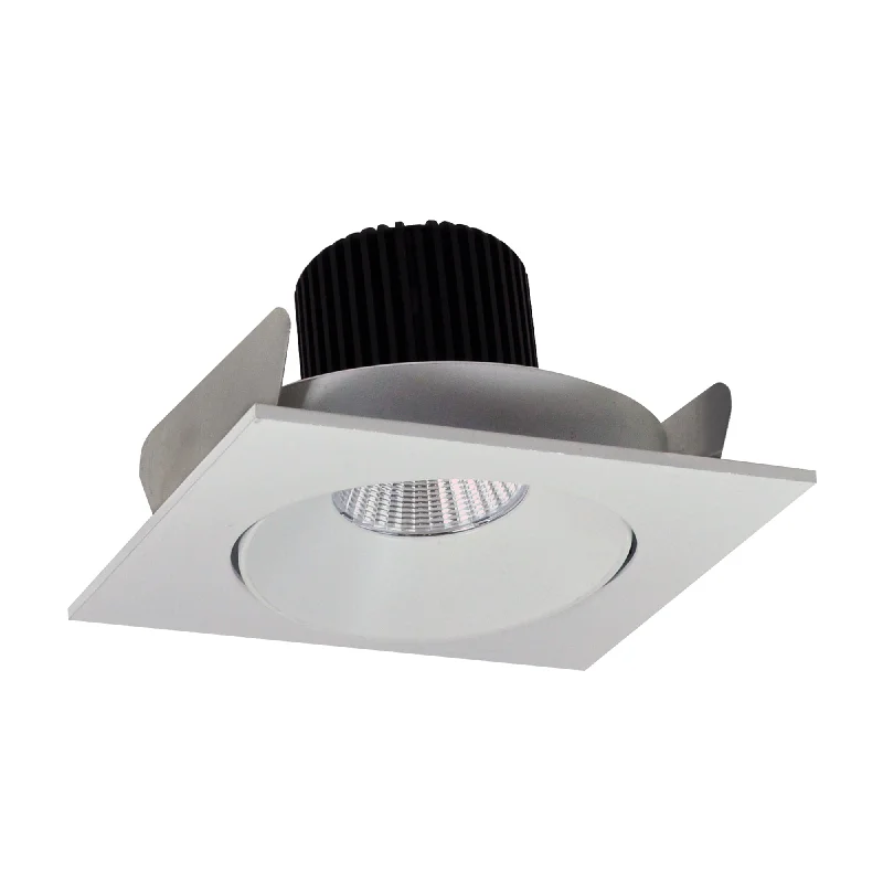 String Lights for Restaurant Outdoor SeatingNora Lighting NIO-4SCCDXWW 4" Iolite LED Square Adjustable Cone Reflector, 800lm / 14W, Comfort Dim - White Reflector / White Flange
