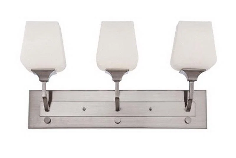 Craftmade Lighting 36003 BNK Cortland Collection Three Light Bath Vanity Wall Mount in Brushed Nickel Finish Craftmade Lighting 36003 BNK Cortland Collection Three Light Bath Vanity Wall Mount in Brushed Nickel Finish