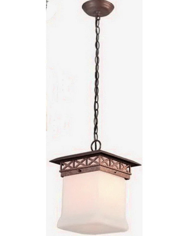 Kalco Lighting 9026 WTPL One Light Energy Efficient Fluorescent Outdoor Exterior Hanging Pendant Lantern in Walnut Finish Kalco Lighting 9026 WTPL One Light Energy Efficient Fluorescent Outdoor Exterior Hanging Pendant Lantern in Walnut Finish