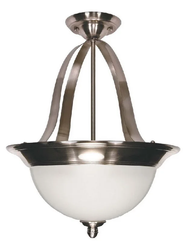 Nuvo Lighting 60-505 Palladium Collection Two Light Energy Efficient GU24 Fluorescent Semi Flush or Pendant Chandelier in Smoked Nickel Finish Nuvo Lighting 60-505 Palladium Collection Two Light Energy Efficient GU24 Fluorescent Semi Flush or Pendant Chandelier in Smoked Nickel Finish