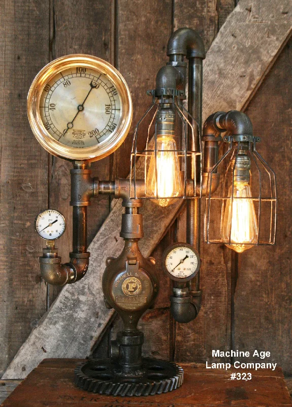Industrial Pendant Lighting for Machine ShopsSteampunk Industrial Lamp, Steam Gauge #323 Industrial Pendant Lighting for Machine ShopsSteampunk Industrial Lamp, Steam Gauge #323