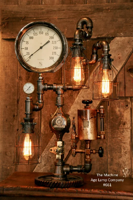 Industrial Lighting for Food Processing FactoriesSteampunk Industrial Steam Gauge Lamp, American Oiler, #661 -sold Industrial Lighting for Food Processing FactoriesSteampunk Industrial Steam Gauge Lamp, American Oiler, #661 -sold