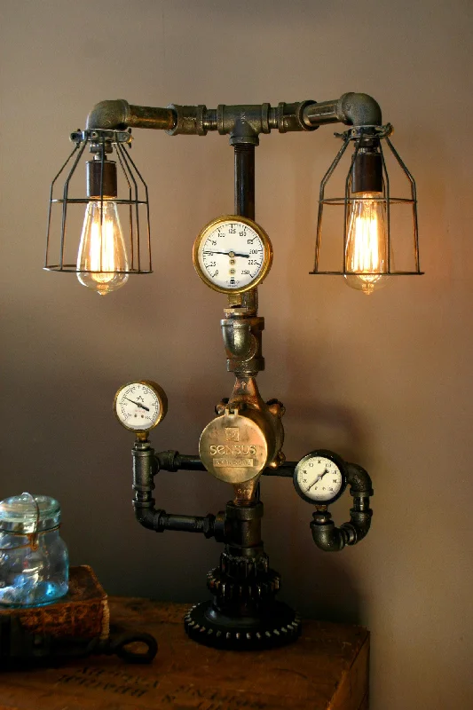 Industrial Lighting for Furniture FactoriesTriple Steam Gauge Lamp Ser #22 - SOLD