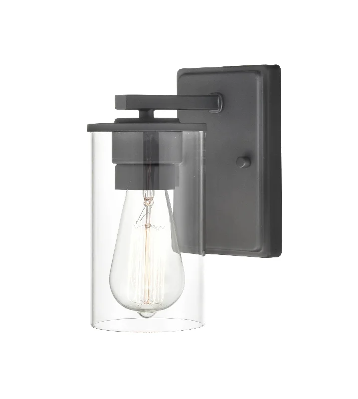 High - Bay LED Industrial Lighting for WarehousesVerlana Wall Sconce - Matte Black - Clear Glass - 6.5in. Extension - E26 Medium Base High - Bay LED Industrial Lighting for WarehousesVerlana Wall Sconce - Matte Black - Clear Glass - 6.5in. Extension - E26 Medium Base