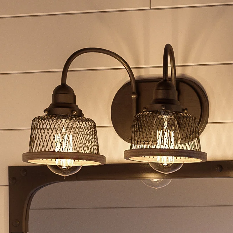 Industrial Lighting for Printing Press FacilitiesUHP2721 Vintage Bathroom Vanity Light, 8.375"H x 15"W, Olde Bronze Finish, Eugene Collection Industrial Lighting for Printing Press FacilitiesUHP2721 Vintage Bathroom Vanity Light, 8.375"H x 15"W, Olde Bronze Finish, Eugene Collection