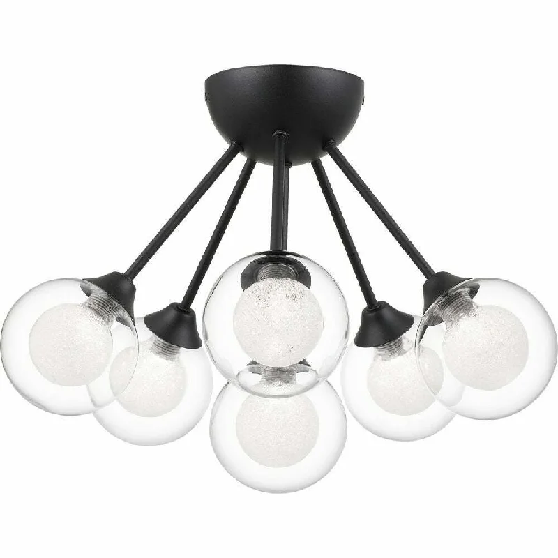 Quoizel Lighting ASH27684J1 Cades Collection Six Light Semi Flush Ceiling Light in Earth Black Finish Quoizel Lighting ASH27684J1 Cades Collection Six Light Semi Flush Ceiling Light in Earth Black Finish