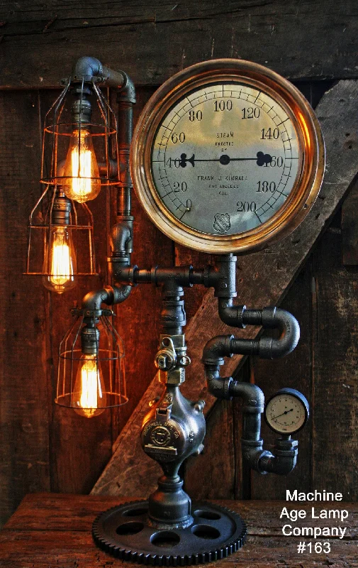 Color - Tunable Industrial Lighting for Special ApplicationsSteampunk Lamp, Steam Gauge Industrail Lighting #163 - SOLD Color - Tunable Industrial Lighting for Special ApplicationsSteampunk Lamp, Steam Gauge Industrail Lighting #163 - SOLD