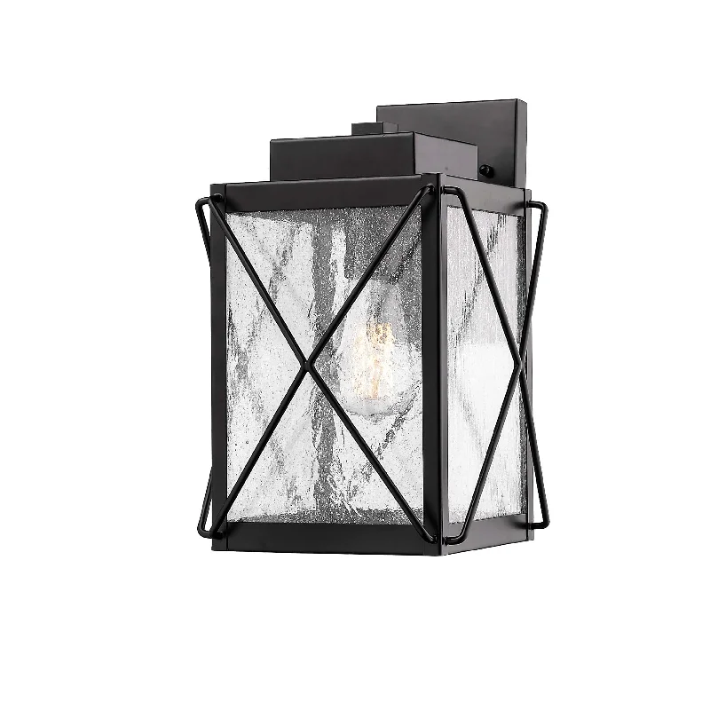 Industrial Ceiling - Mounted Lighting for Assembly PlantsRobinson Outdoor Wall Sconce - Powder Coat Black - Clear Seeded Glass - 9.5in. Extension - E26 Medium Base Industrial Ceiling - Mounted Lighting for Assembly PlantsRobinson Outdoor Wall Sconce - Powder Coat Black - Clear Seeded Glass - 9.5in. Extension - E26 Medium Base