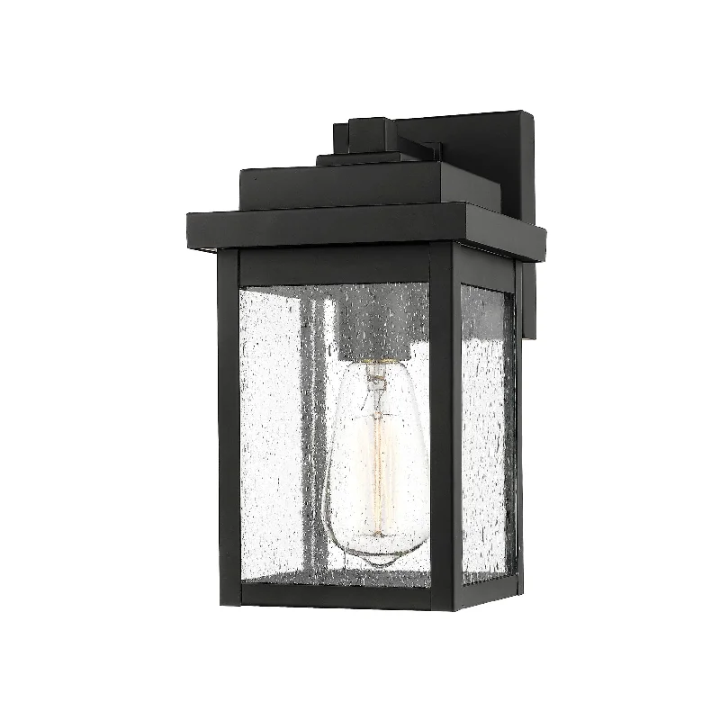 Industrial Flood Lighting for Outdoor Loading DocksBelle Chasse Outdoor Wall Sconce - Powder Coat Black - Clear Seeded Glass - 10in. Extension - E26 Medium Base Industrial Flood Lighting for Outdoor Loading DocksBelle Chasse Outdoor Wall Sconce - Powder Coat Black - Clear Seeded Glass - 10in. Extension - E26 Medium Base