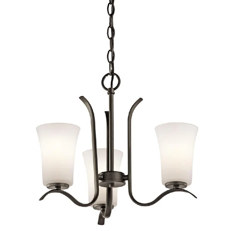 Kichler Lighting 43073OZFL Armida Collection Three Light Energy Efficient Chandelier in Olde Bronze Finish Kichler Lighting 43073OZFL Armida Collection Three Light Energy Efficient Chandelier in Olde Bronze Finish
