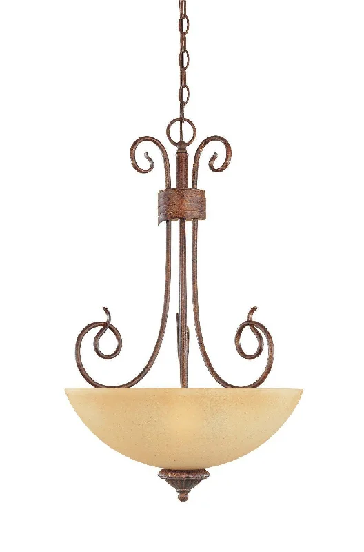 Designers Fountain Lighting 99331 AUB Belaire Collection Three Light Hanging Pendant Chandelier in Aged Umber Bronze Finish