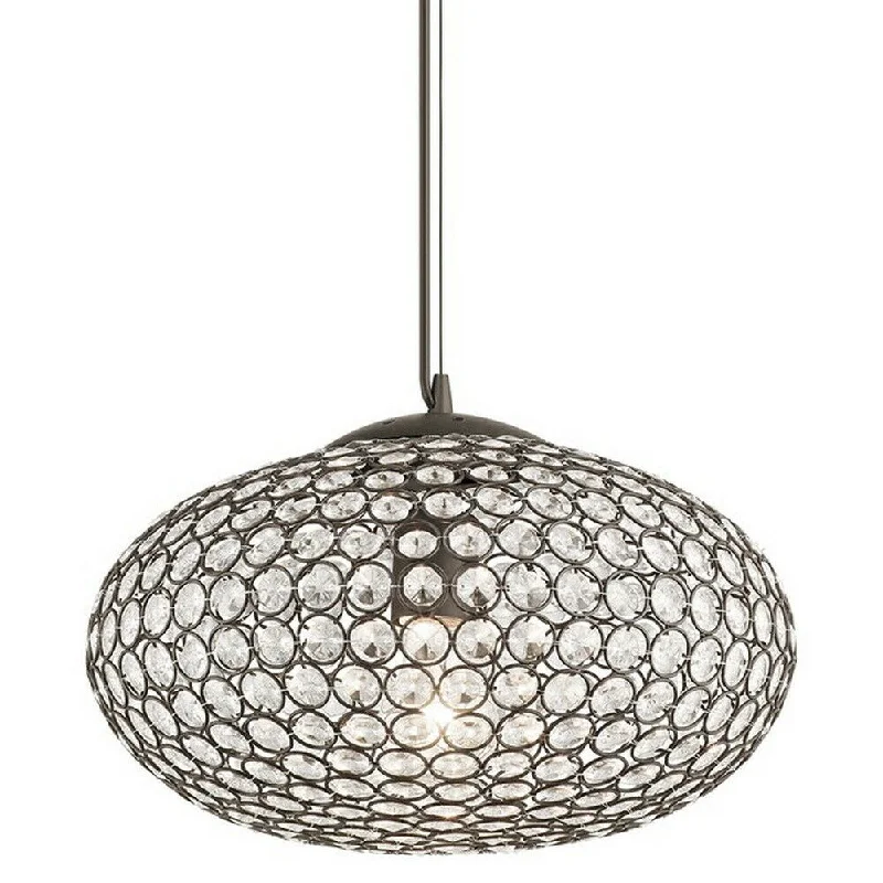 Kichler Lighting 34795 Krystal Ice Collection Oval One Light Hanging Pendant in Olde Bronze Finish Kichler Lighting 34795 Krystal Ice Collection Oval One Light Hanging Pendant in Olde Bronze Finish