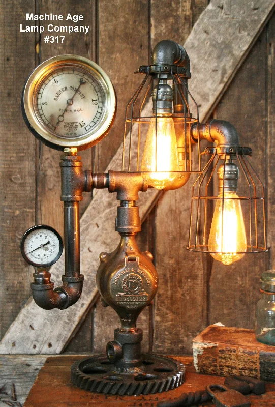 Industrial Lighting for Electronics ManufacturingSteampunk Industrial Lamp, Steam Gauge #317 - SOLD Industrial Lighting for Electronics ManufacturingSteampunk Industrial Lamp, Steam Gauge #317 - SOLD