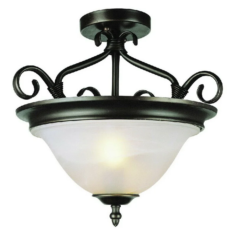 Trans Globe Lighting CB6390 ROB Two Light Semi Flush Ceiling Fixture in Oil Rubbed Bronze Finish Trans Globe Lighting CB6390 ROB Two Light Semi Flush Ceiling Fixture in Oil Rubbed Bronze Finish