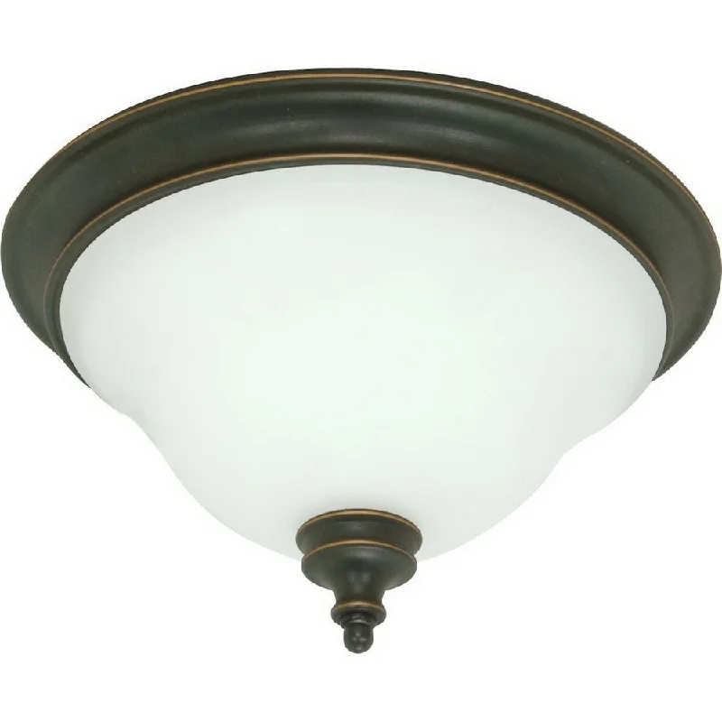 Nuvo Lighting 60-1101 Bistro Collection Two Light Flush Ceiling in Rustic Bronze Finish
