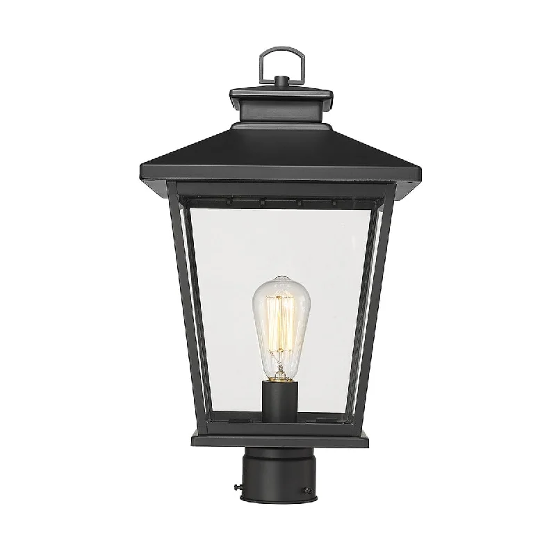 Industrial Lighting for Furniture FactoriesBellmon Outdoor Post Top Lantern - Powder Coat Black - Clear Glass - 11.1in. Diameter - E26 Medium Base Industrial Lighting for Furniture FactoriesBellmon Outdoor Post Top Lantern - Powder Coat Black - Clear Glass - 11.1in. Diameter - E26 Medium Base