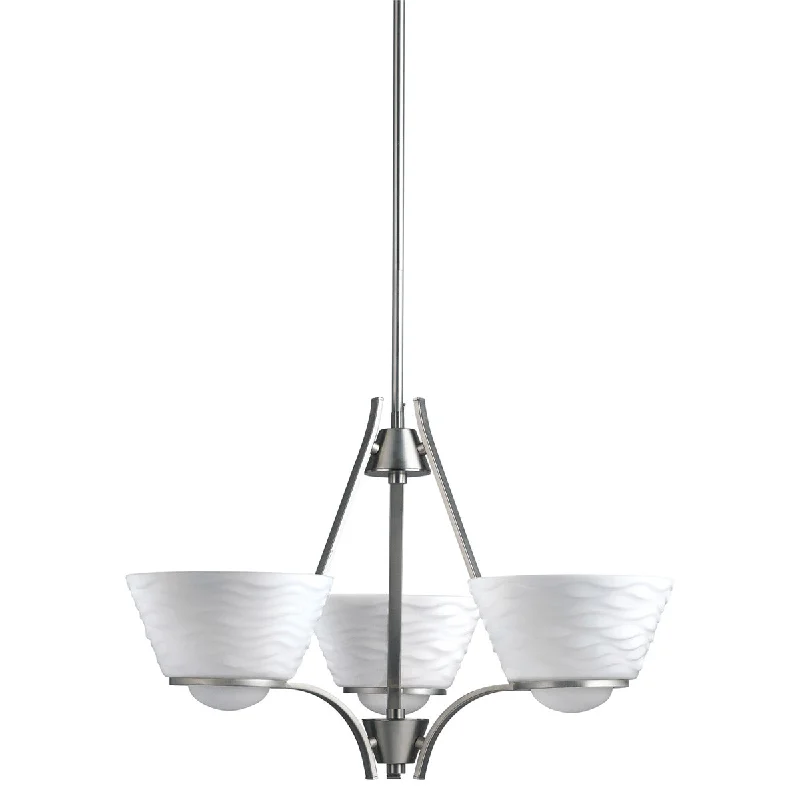 Aztec by Kichler Lighting 34964 Three Light Daphne Collection Hanging Chandelier in Brushed Nickel Finish Aztec by Kichler Lighting 34964 Three Light Daphne Collection Hanging Chandelier in Brushed Nickel Finish