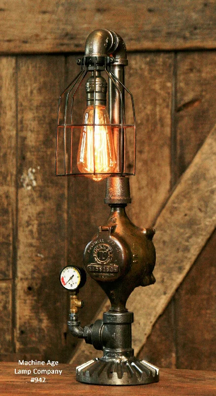 Energy - Efficient Industrial Lighting for Cost - SavingsSteampunk Lamp, Steam Gauge and Gear Base, #942 sold Energy - Efficient Industrial Lighting for Cost - SavingsSteampunk Lamp, Steam Gauge and Gear Base, #942 sold