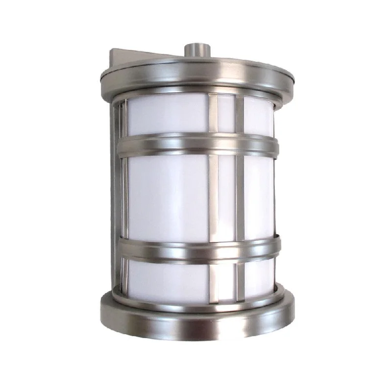 Oxygen Lighting 2-700-224 Stratford Collection One Light Energy Efficient Fluorescent Outdoor Exterior Wall Lantern in Satin Nickel Finish Oxygen Lighting 2-700-224 Stratford Collection One Light Energy Efficient Fluorescent Outdoor Exterior Wall Lantern in Satin Nickel Finish